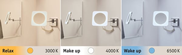 Paulmann LED sminkspegel Jora IP44 White Switch 60lm 230V 3,3W Krom, Vit, Spegel