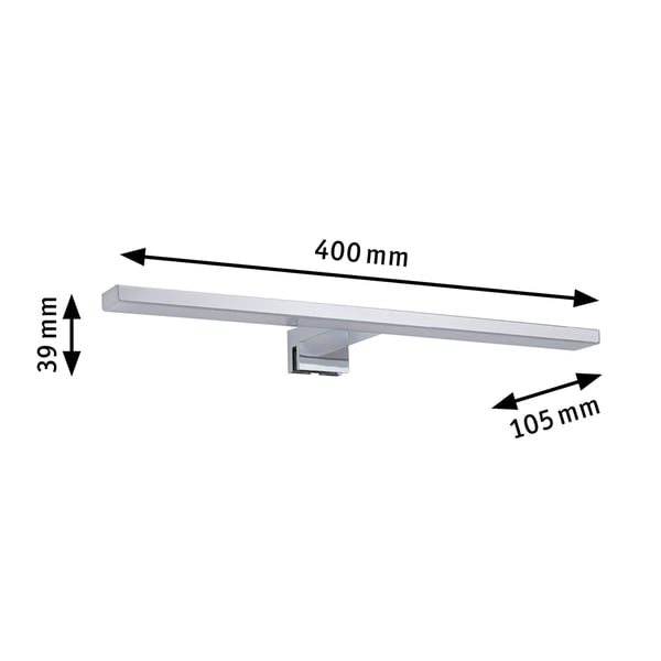 Paulmann LED spegellampa Evie IP44 3000K 610lm 230V 8W Krom