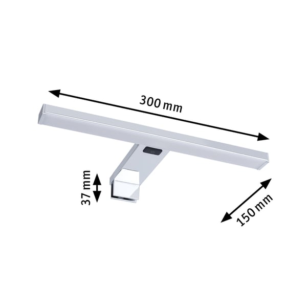 Paulmann LED spegellampa Selo IP44 Tunable White 400lm 230V 3,7W Krom