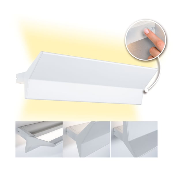 Paulmann LED vägglampa 3-Step-Dim Stine 2700K 970lm / 0lm 230V 13W / 4W dimbar Vit matt