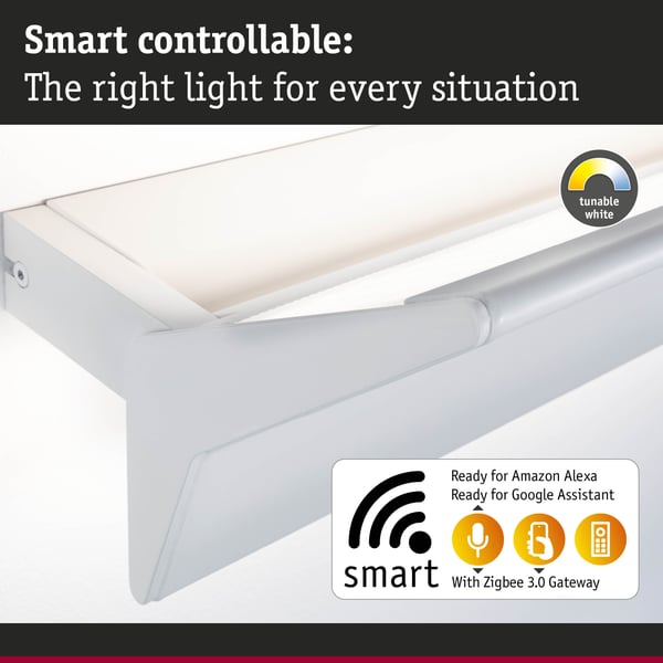 Paulmann LED vägglampa Smart Home Zigbee 3.0 Stine Tunable White 970lm 230V 13W dimbar Vit matt
