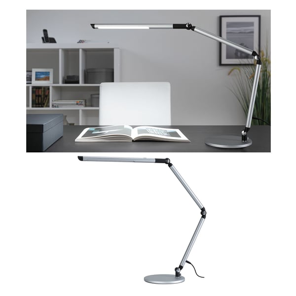 Paulmann LED skrivbordslampa 3-Step-Dim FlexBar lampa White Switch 700lm 9,5W Silver matt