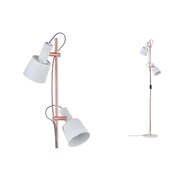 Paulmann Neordic Golvlampa Haldar Neordic E14 max. 2x20W Vit, Koppar matt Metall