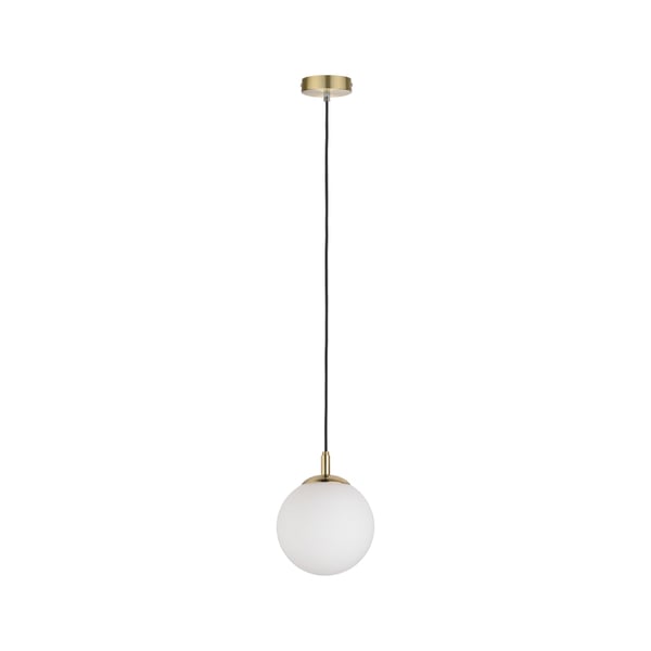 Paulmann Neordic Pendellampa Menja Neordic E27 max. 20W Vit, Mässing borstad dimbar Glas, Metall