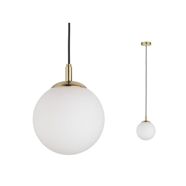 Paulmann Neordic Pendellampa Menja Neordic E27 max. 20W Vit, Mässing borstad dimbar Glas, Metall