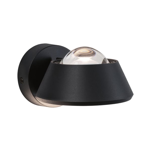 Paulmann LED vägglampa Sabik IP44 2700K 390lm / 258lm 230V 9W / 4,5W dimbar Svart