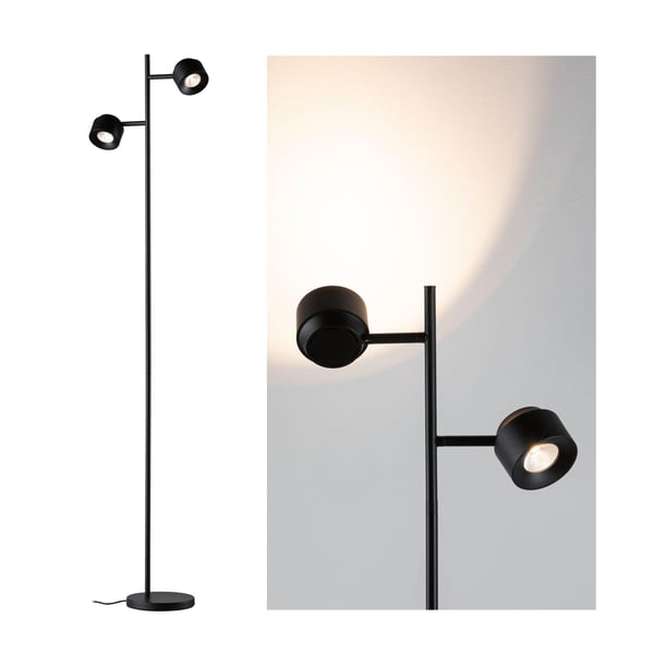 Paulmann LED golvlampa 3-Step-Dim Pane 2700K 2x300lm 2x3W Svart Paulmann LED golvlampa 3-Step-Dim Pane 2700K 2x300lm 2x3W Svart
