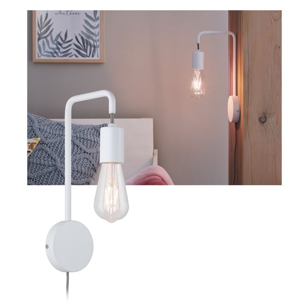 Paulmann Vägglampa Calvani E27 230V max. 40W dimbar Vit Paulmann Vägglampa Calvani E27 230V max. 40W dimbar Vit
