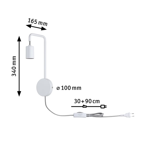 Paulmann Vägglampa Calvani E27 230V max. 40W dimbar Vit