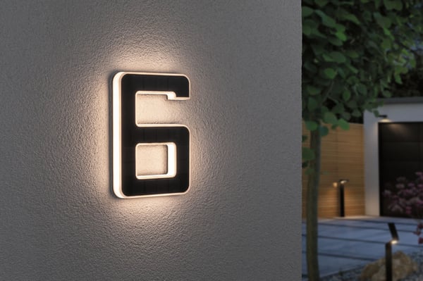 Paulmann Solenergi LED lampa för husnummer inkl. utbytbart batteri IP44 3000K 6lm Svart