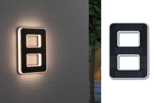 Paulmann Solenergi LED lampa för husnummer inkl. utbytbart batteri IP44 3000K 6lm Svart