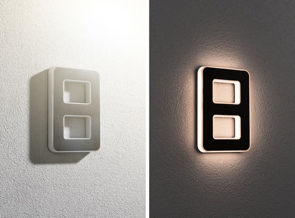 Paulmann Solenergi LED lampa för husnummer inkl. utbytbart batteri IP44 3000K 6lm Svart
