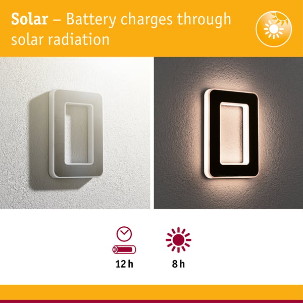 Paulmann Solenergi LED lampa för husnummer inkl. utbytbart batteri IP44 3000K 6lm Svart