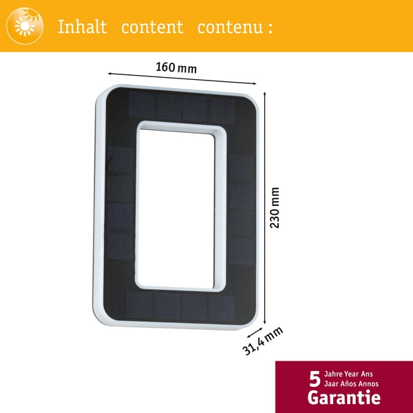 Paulmann Solenergi LED lampa för husnummer inkl. utbytbart batteri IP44 3000K 6lm Svart
