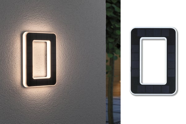 Paulmann Solenergi LED lampa för husnummer inkl. utbytbart batteri IP44 3000K 6lm Svart