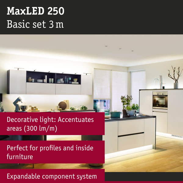 Paulmann MaxLED 250 LED remsa Baspaket 3m 2700K 12W 300lm/m 2700K 24VA