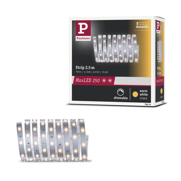 Paulmann MaxLED 250 LED remsa Förlängning 2,5m 2700K 10W 300lm/m 2700K