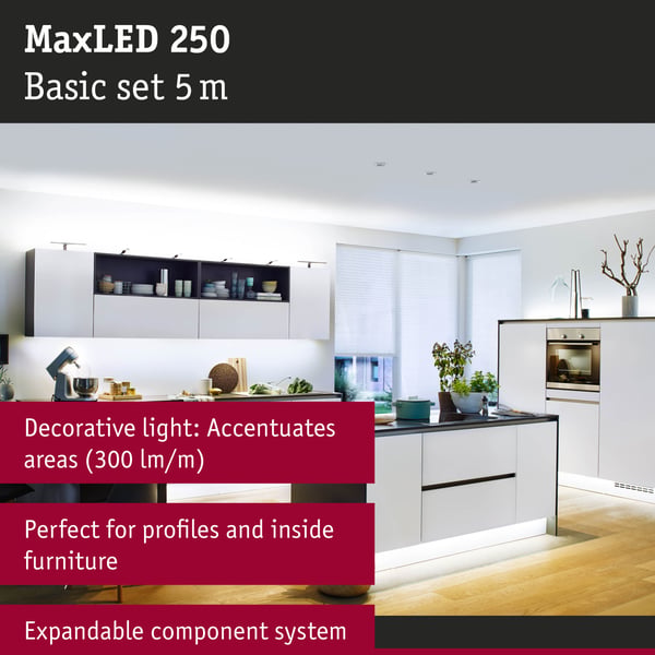 Paulmann MaxLED 250 LED remsa Förlängning 5m 6500K 19W 300lm/m 6500K