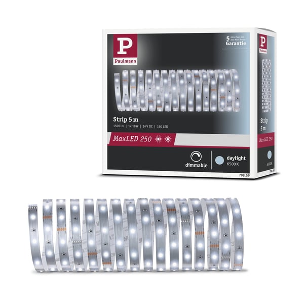 Paulmann MaxLED 250 LED remsa Förlängning 5m 6500K 19W 300lm/m 6500K