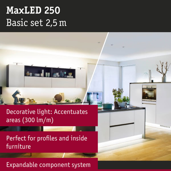 Paulmann MaxLED 250 LED remsa Förlängning 2,5m Tunable White 9W 270lm/m Tunable White