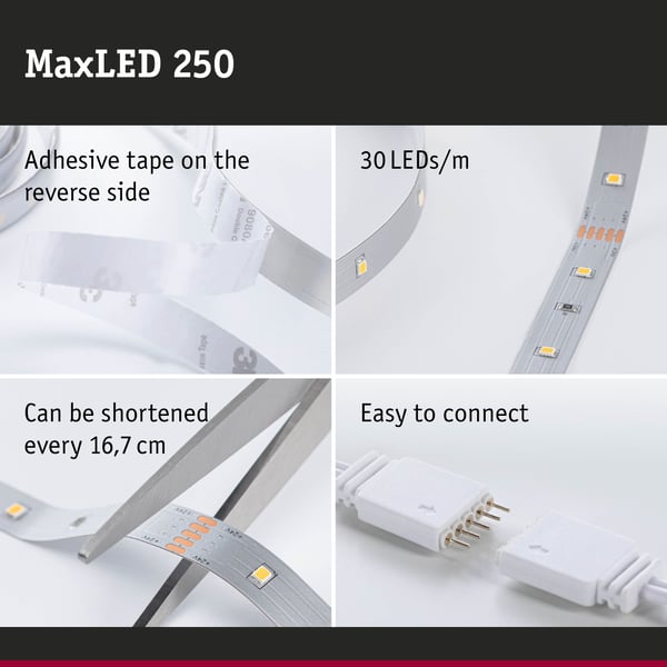 Paulmann MaxLED 250 LED remsa Förlängning 1m RGBW+ 7W 270lm/m RGBW+