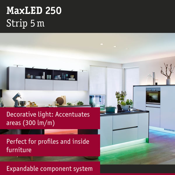 Paulmann MaxLED 250 LED remsa Förlängning 5m RGBW+ 31,5W 270lm/m RGBW+