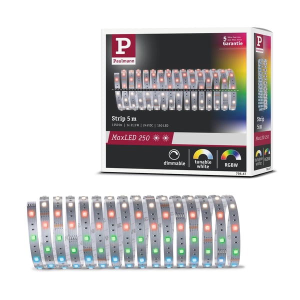 Paulmann MaxLED 250 LED remsa Förlängning 5m RGBW+ 31,5W 270lm/m RGBW+
