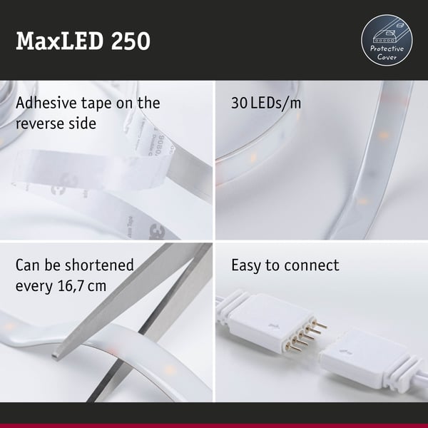 Paulmann MaxLED 250 LED remsa Förlängning 2,5m 2700K belagd 10W 300lm/m 2700K