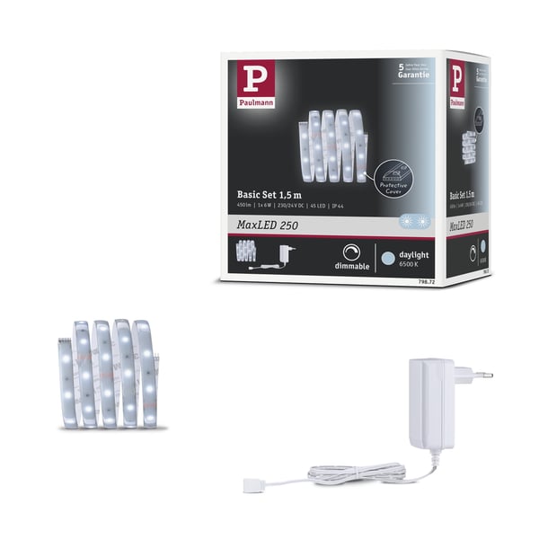 Paulmann MaxLED 250 LED remsa Baspaket 1,5m 6500K belagd 6W 300lm/m 6500K 24VA