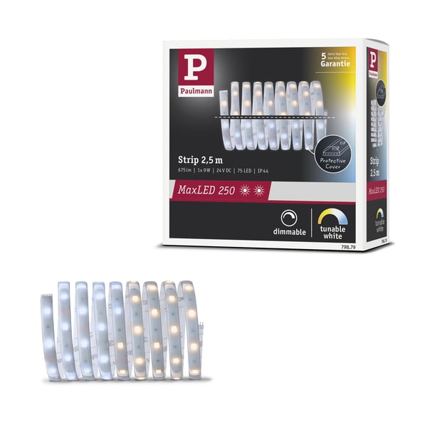 Paulmann MaxLED 250 LED remsa Förlängning 2,5m Tunable White belagd 9W 270lm/m Tunable White
