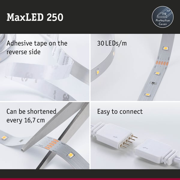 Paulmann MaxLED 250 LED remsa Förlängning 1m RGBW+ belagd 7W 270lm/m RGBW+
