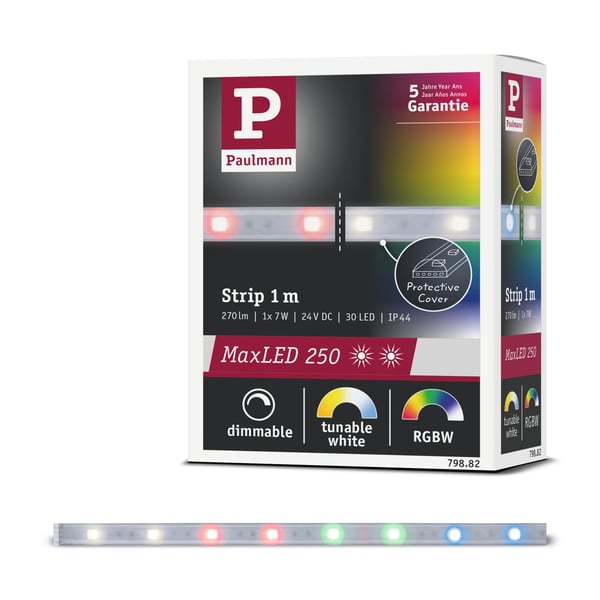 Paulmann MaxLED 250 LED remsa Förlängning 1m RGBW+ belagd 7W 270lm/m RGBW+