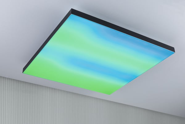 Paulmann LED panel Velora Rainbow dynamicRGBW vinkelformad 595x595 mm 31W 2820lm RGB+ Svart dimbar