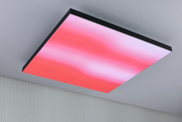 Paulmann LED panel Velora Rainbow dynamicRGBW vinkelformad 595x595 mm 31W 2820lm RGB+ Svart dimbar