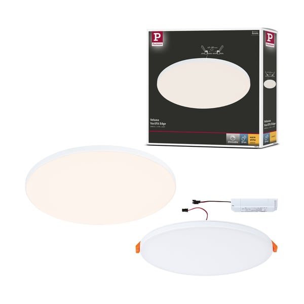 Paulmann VariFit Infälld LED panel Veluna Edge IP44 rund 200 mm 17W 1500lm 3000K Vit dimbar
