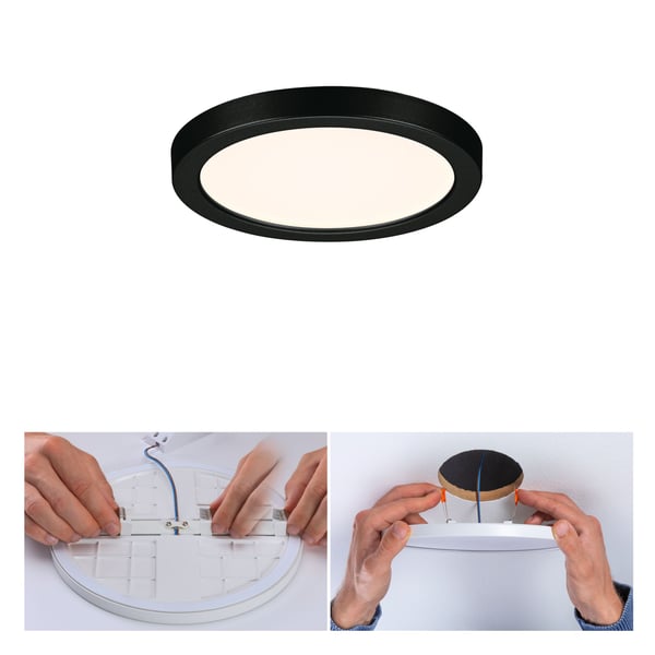 Paulmann VariFit Infälld LED panel Areo panel IP44 rund 118 mm 6,5W 550lm 3000K Svart