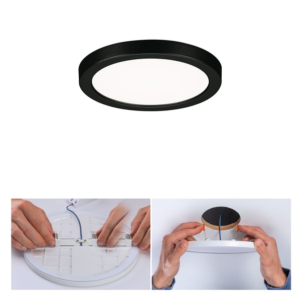 Paulmann VariFit Infälld LED panel Areo panel IP44 rund 118 mm 6,5W 550lm 4000K Svart