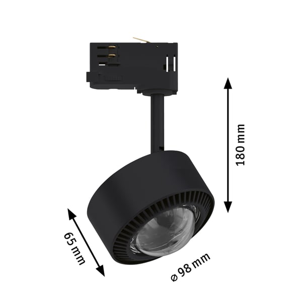 Paulmann ProRail3 LED spårstrålkastare Aldan 533,8lm 8W 4000K dimbar 230V Svart, Krom