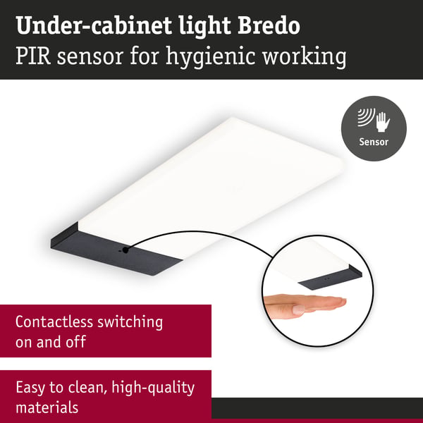 Paulmann LED lampa under skåp Bredo 3x2,5W 80x190 mm 3x180lm 230/12V Svart