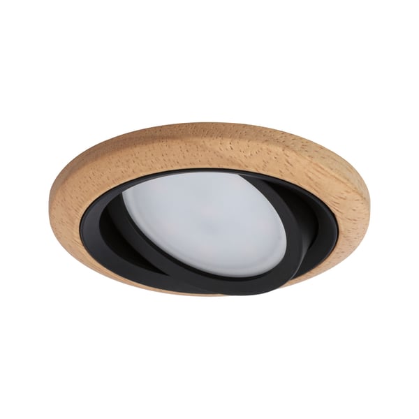 Paulmann Infälld LED lampa Lanati rund 84 mm 30° Coin 6W 470lm 230V 2700K Oljad ekfärg, Svart matt