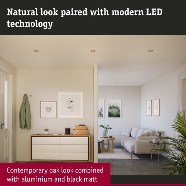 Paulmann Infälld LED lampa Lanati rund 84 mm 30° Coin 3x6W 3x470lm 230V 2700K Oljad ekfärg, Aluminium vriden