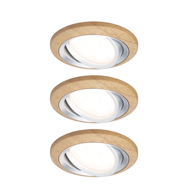 Paulmann Infälld LED lampa Lanati rund 84 mm 30° Coin 3x6W 3x470lm 230V 2700K Oljad ekfärg, Aluminium vriden