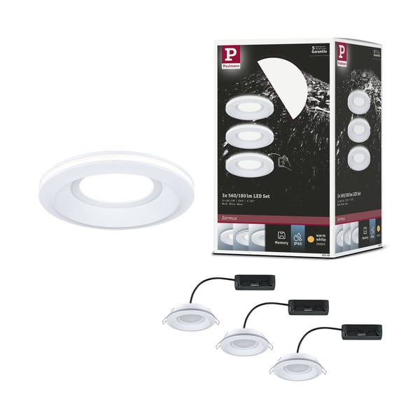 Paulmann Infälld LED lampa Sormus IP65 rund 100 mm 3x4,8W / 1,5W 3x300lm 230V 3000K Vit