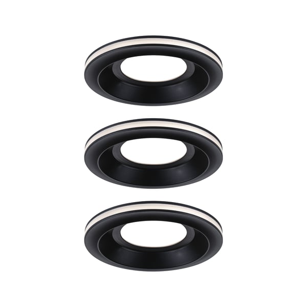 Paulmann Infälld LED lampa Sormus IP65 rund 100 mm 3x4,8W / 1,5W 3x300lm 230V 3000K Svart