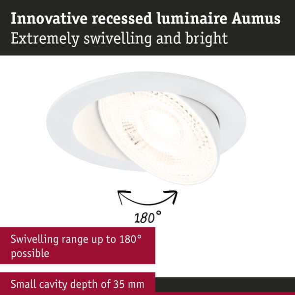Paulmann Infälld LED lampa White Select Aumus rund 105 mm 90° 5W 700lm 230V dimbar 2700 - 6500K Vit