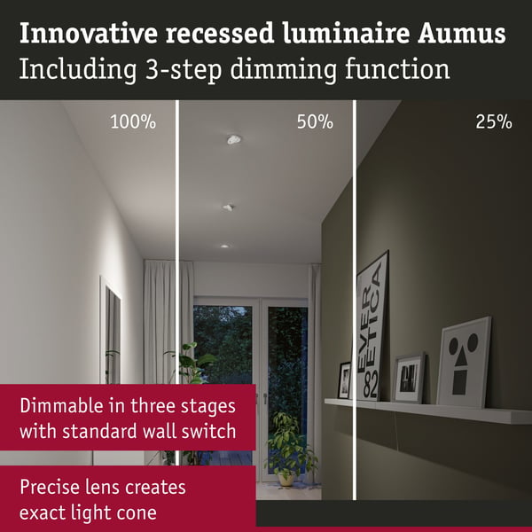 Paulmann Infälld LED lampa White Select Aumus rund 105 mm 90° 5W 700lm 230V dimbar 2700 - 6500K Vit