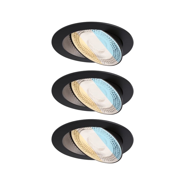Paulmann Infälld LED lampa White Select Aumus rund 105 mm 90° 3x5W 3x700lm 230V dimbar White Select Svart