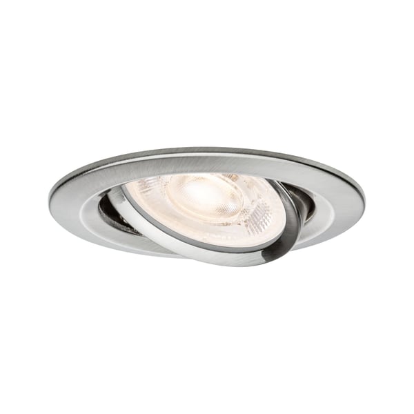 Paulmann Infälld LED lampa Nova GU10 Flat svängbar 4,9W 550lm 230V 2700K Järn borstat