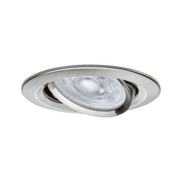 Paulmann Infälld LED lampa Nova GU10 Flat svängbar 4,9W 550lm 230V 2700K Järn borstat