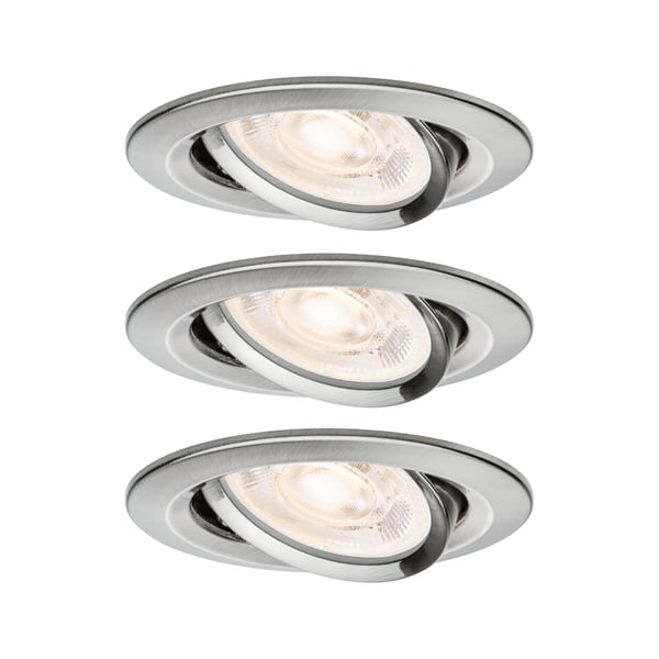 Paulmann Infälld LED lampa Nova GU10 Flat svängbar 3x4,9W 3x550lm 230V 2700K Järn borstat